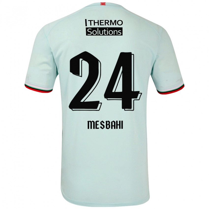 Børn Juliën Mesbahi #24 Lysegrøn Udebane Spillertrøjer 2024/25 Trøje T-Shirt