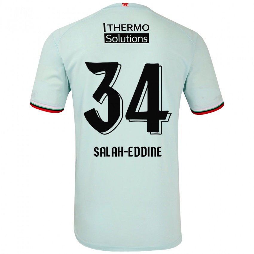 Børn Anass Salah-Eddine #34 Lysegrøn Udebane Spillertrøjer 2024/25 Trøje T-Shirt