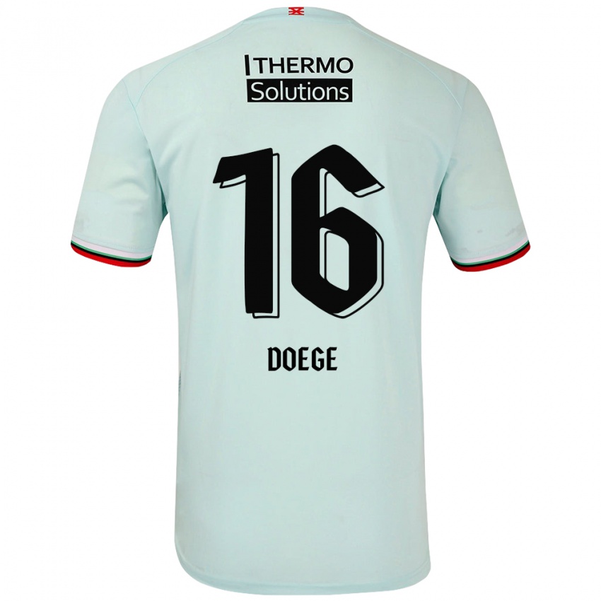 Børn Leonie Doege #16 Lysegrøn Udebane Spillertrøjer 2024/25 Trøje T-Shirt