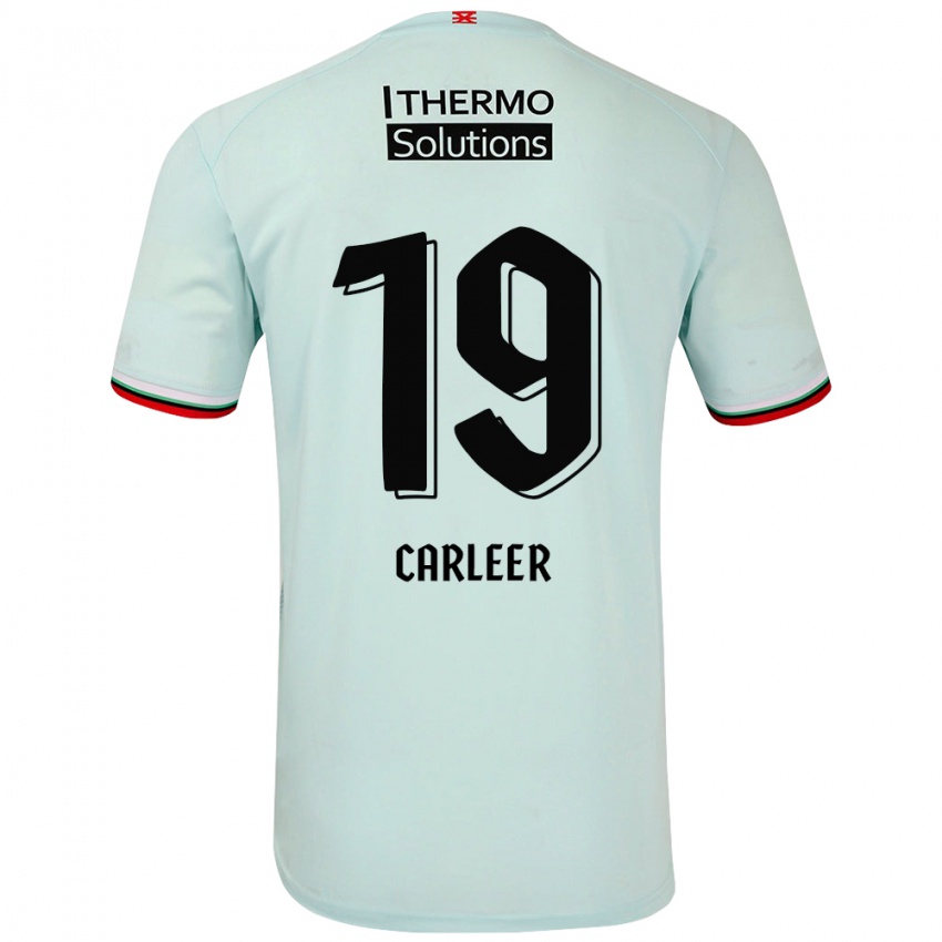 Børn Lieske Carleer #19 Lysegrøn Udebane Spillertrøjer 2024/25 Trøje T-Shirt