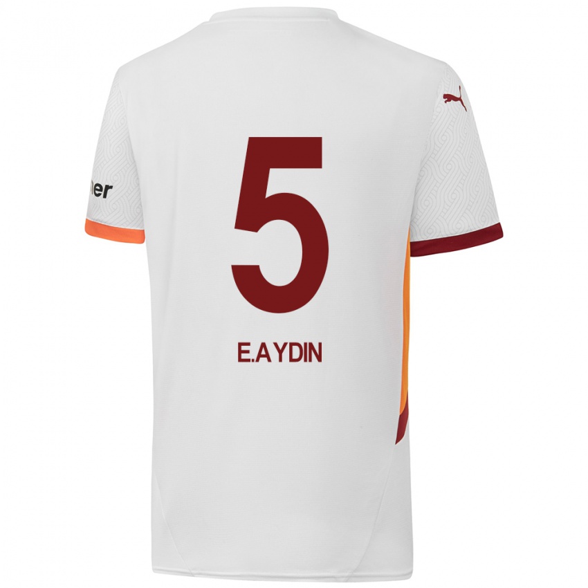 Børn Eyüp Aydin #5 Hvid Gul Rød Udebane Spillertrøjer 2024/25 Trøje T-Shirt