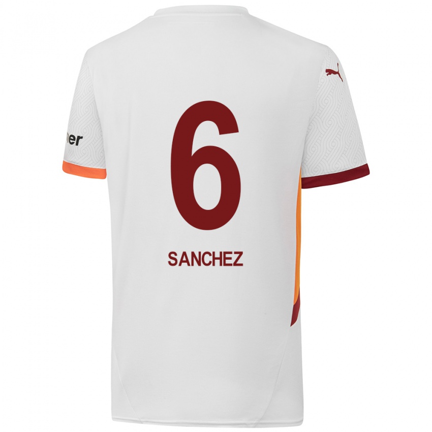 Børn Davinson Sanchez #6 Hvid Gul Rød Udebane Spillertrøjer 2024/25 Trøje T-Shirt