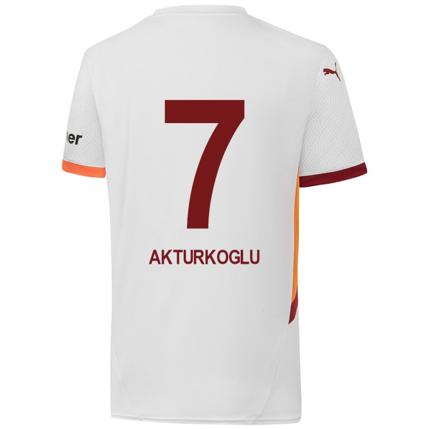 Børn Kerem Aktürkoğlu #7 Hvid Gul Rød Udebane Spillertrøjer 2024/25 Trøje T-Shirt