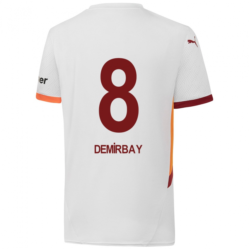 Børn Kerem Demirbay #8 Hvid Gul Rød Udebane Spillertrøjer 2024/25 Trøje T-Shirt