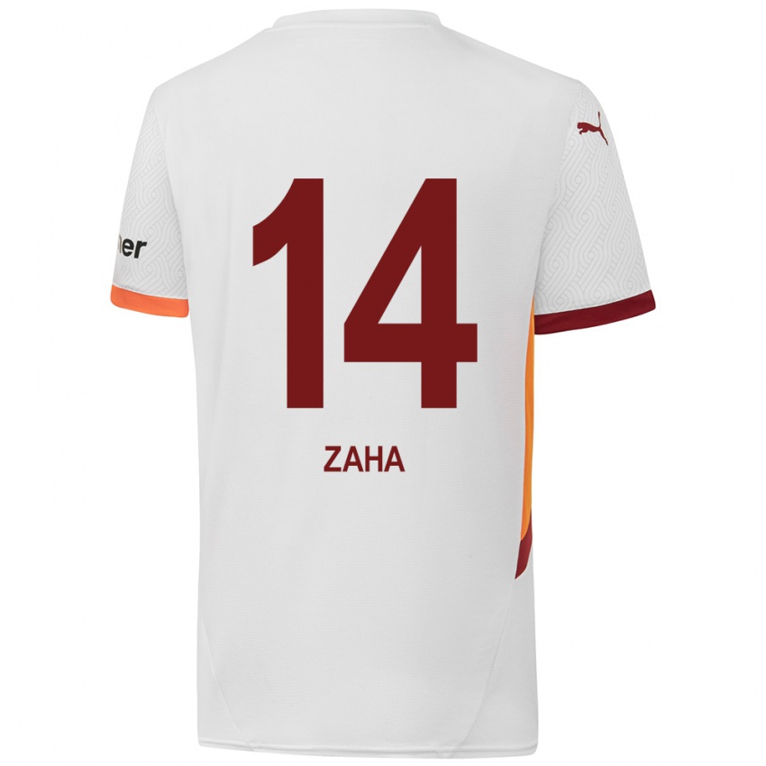 Børn Wilfried Zaha #14 Hvid Gul Rød Udebane Spillertrøjer 2024/25 Trøje T-Shirt