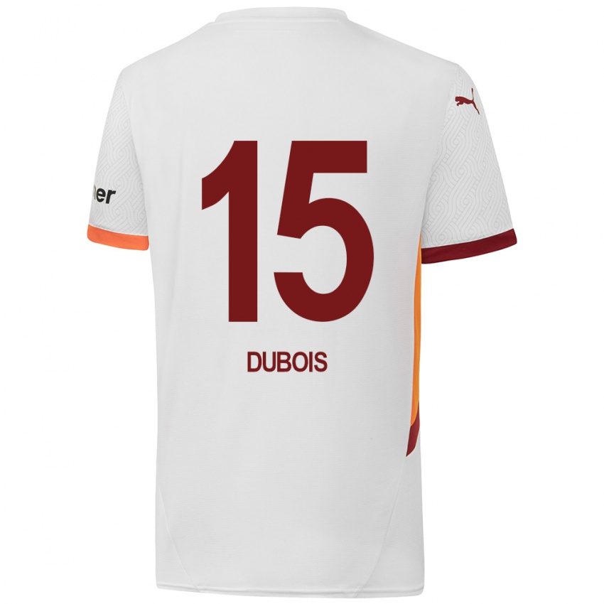 Børn Léo Dubois #15 Hvid Gul Rød Udebane Spillertrøjer 2024/25 Trøje T-Shirt