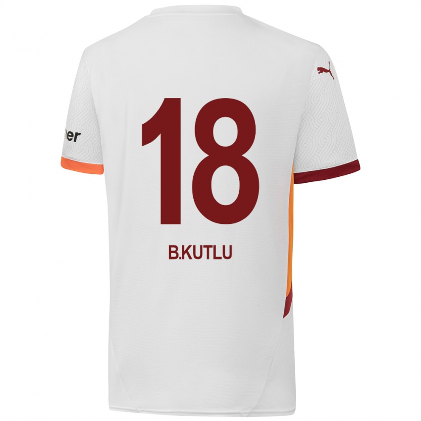 Børn Berkan Kutlu #18 Hvid Gul Rød Udebane Spillertrøjer 2024/25 Trøje T-Shirt