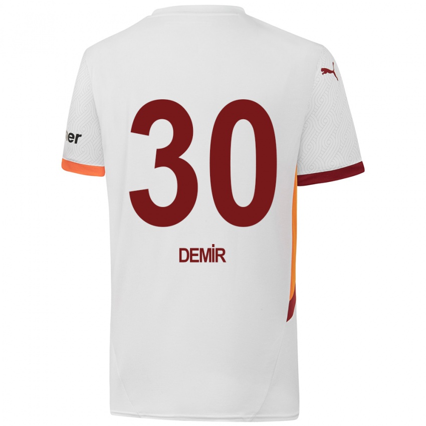 Børn Yusuf Demir #30 Hvid Gul Rød Udebane Spillertrøjer 2024/25 Trøje T-Shirt