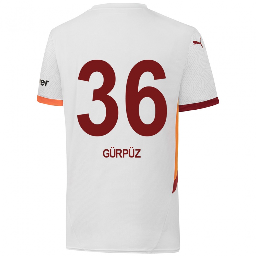 Børn Gökdeniz Gürpüz #36 Hvid Gul Rød Udebane Spillertrøjer 2024/25 Trøje T-Shirt