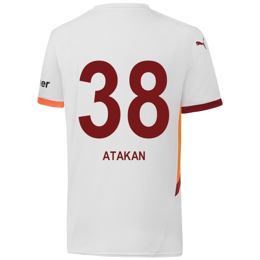 Børn Atakan Ordu #38 Hvid Gul Rød Udebane Spillertrøjer 2024/25 Trøje T-Shirt