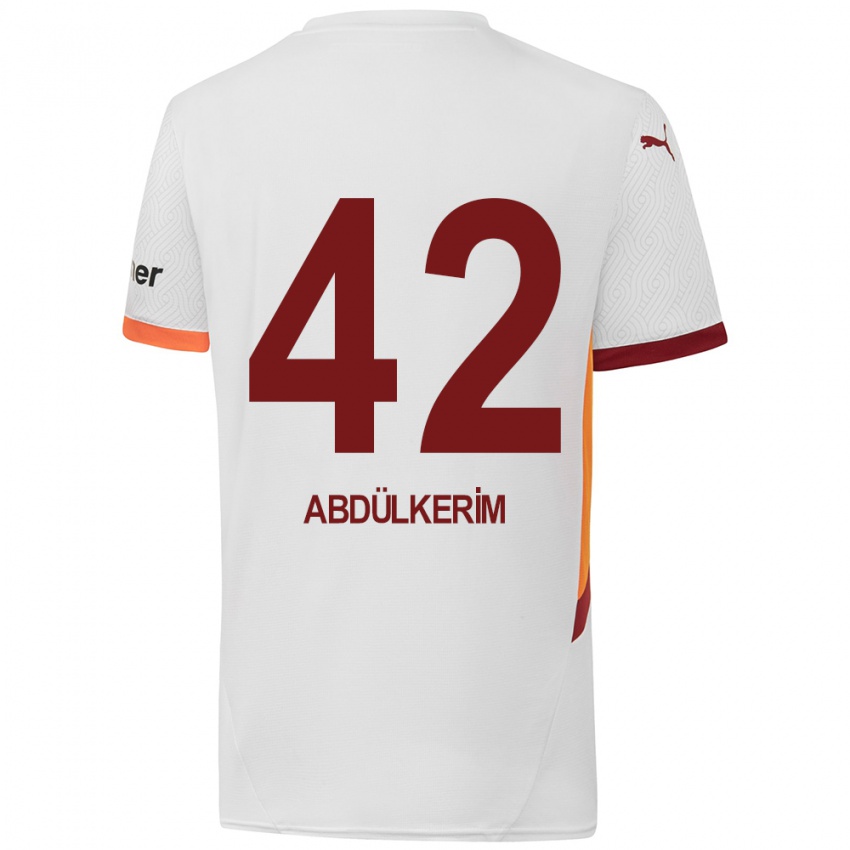 Børn Abdülkerim Bardakcı #42 Hvid Gul Rød Udebane Spillertrøjer 2024/25 Trøje T-Shirt