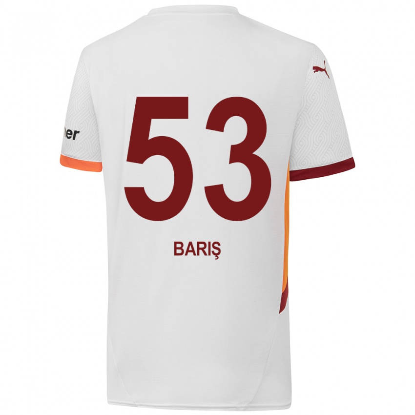 Børn Barış Alper Yılmaz #53 Hvid Gul Rød Udebane Spillertrøjer 2024/25 Trøje T-Shirt