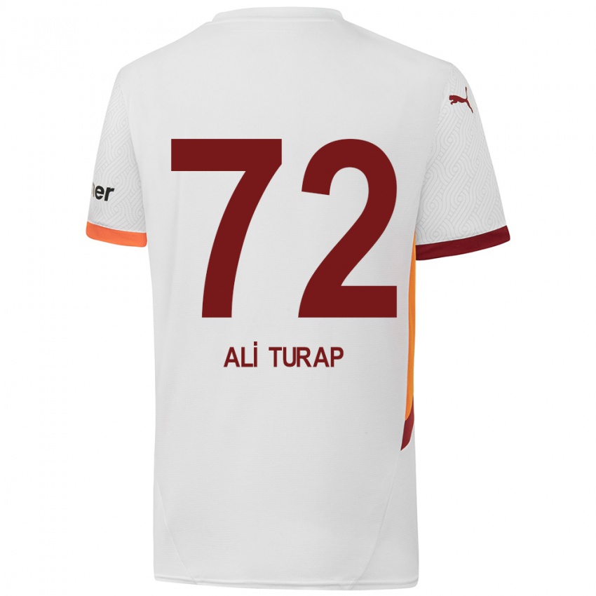 Børn Ali Turap Bülbül #72 Hvid Gul Rød Udebane Spillertrøjer 2024/25 Trøje T-Shirt