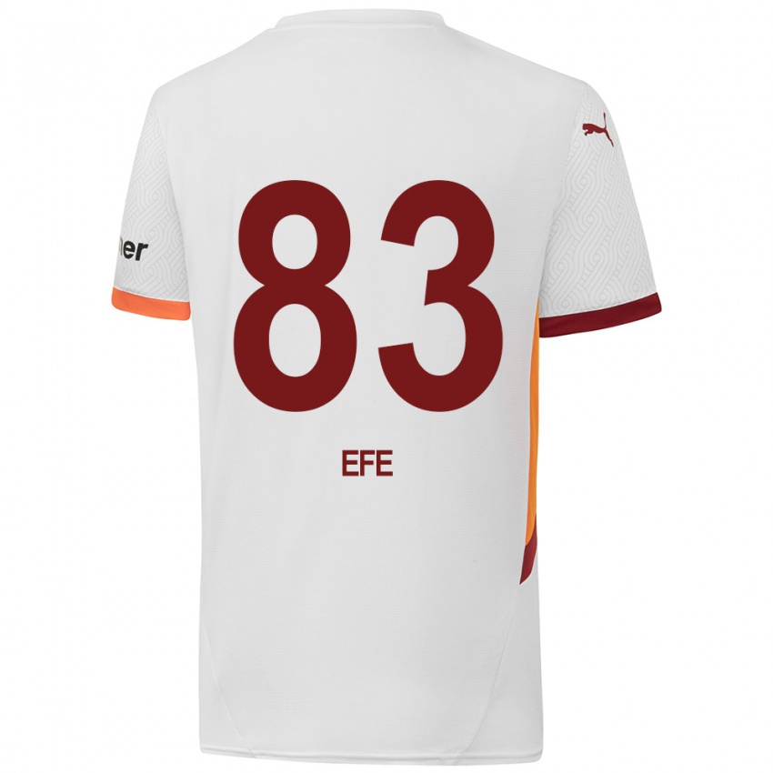 Børn Efe Akman #83 Hvid Gul Rød Udebane Spillertrøjer 2024/25 Trøje T-Shirt