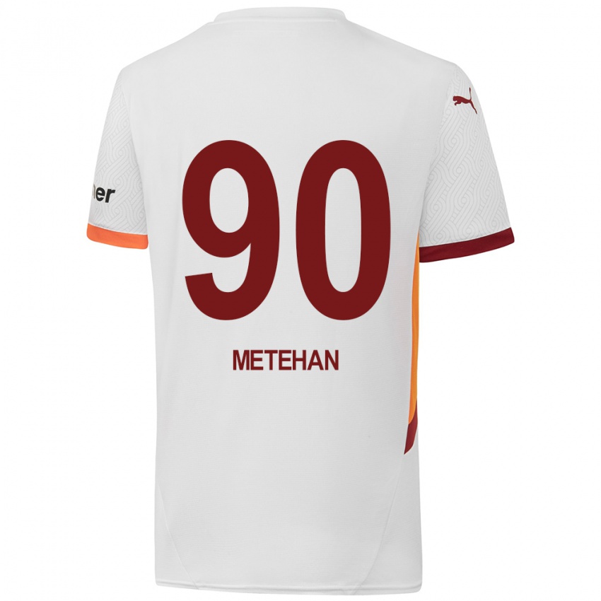 Børn Metehan Baltacı #90 Hvid Gul Rød Udebane Spillertrøjer 2024/25 Trøje T-Shirt