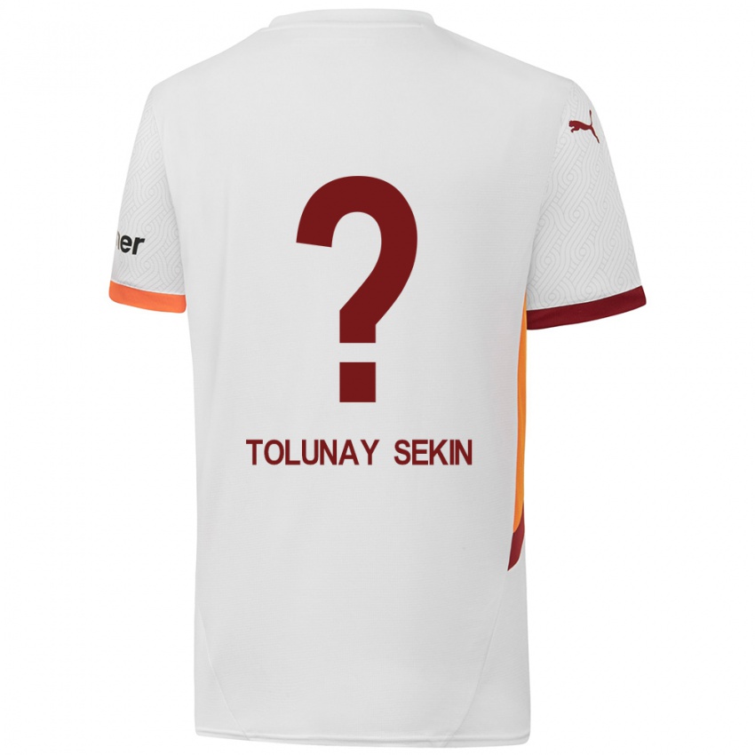 Børn Burak Tolunay Sekin #0 Hvid Gul Rød Udebane Spillertrøjer 2024/25 Trøje T-Shirt