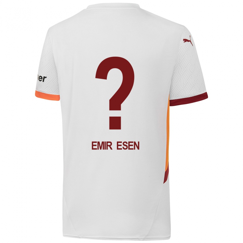 Børn Ali Emir Esen #0 Hvid Gul Rød Udebane Spillertrøjer 2024/25 Trøje T-Shirt