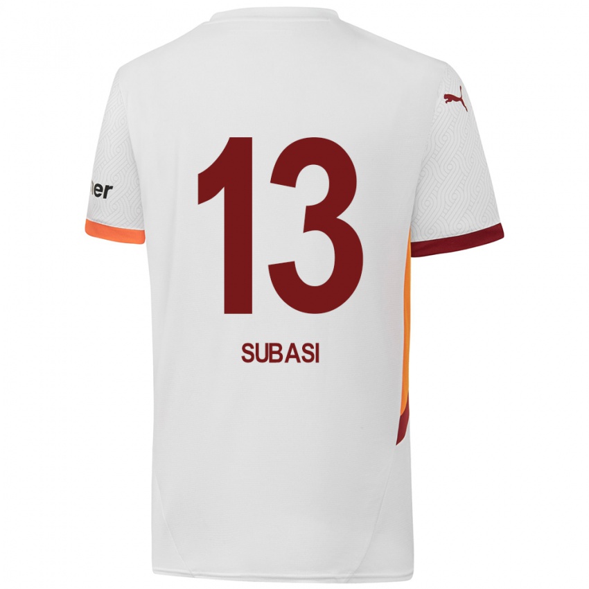 Børn Kadir Subasi #13 Hvid Gul Rød Udebane Spillertrøjer 2024/25 Trøje T-Shirt