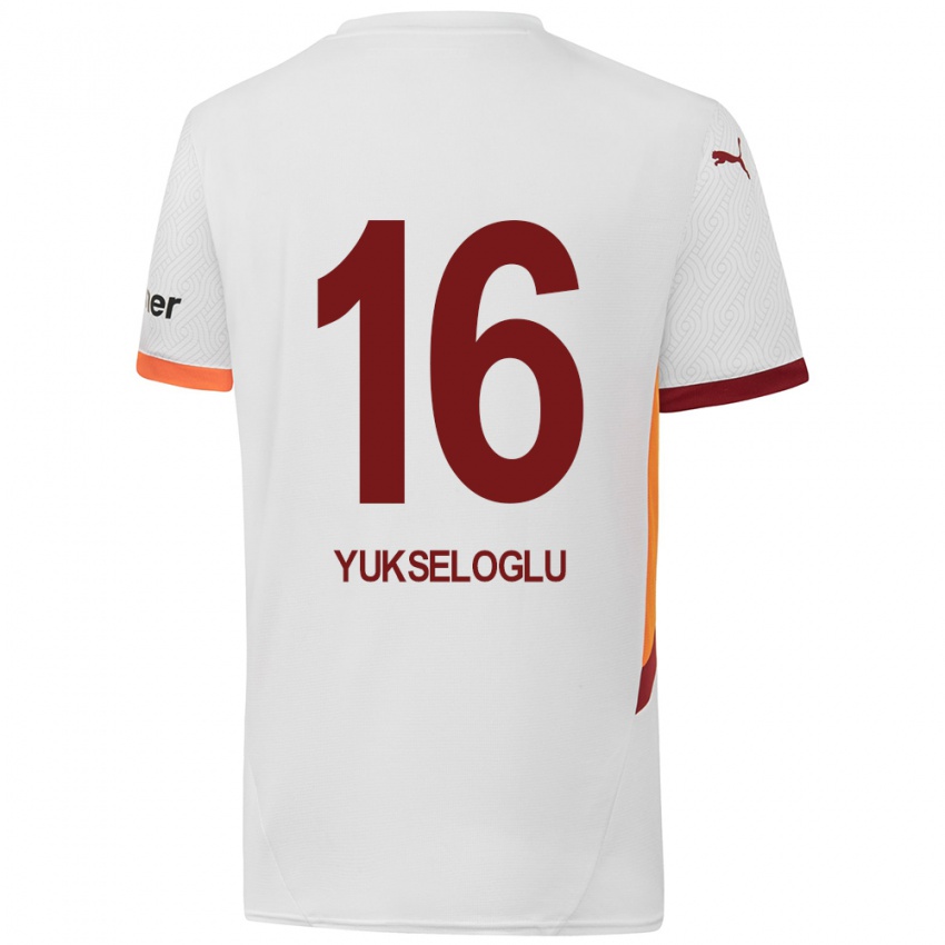 Børn Ayaz Yükseloğlu #16 Hvid Gul Rød Udebane Spillertrøjer 2024/25 Trøje T-Shirt