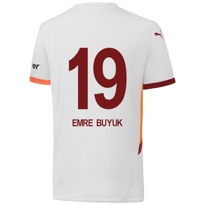 Børn Enes Emre Büyük #19 Hvid Gul Rød Udebane Spillertrøjer 2024/25 Trøje T-Shirt