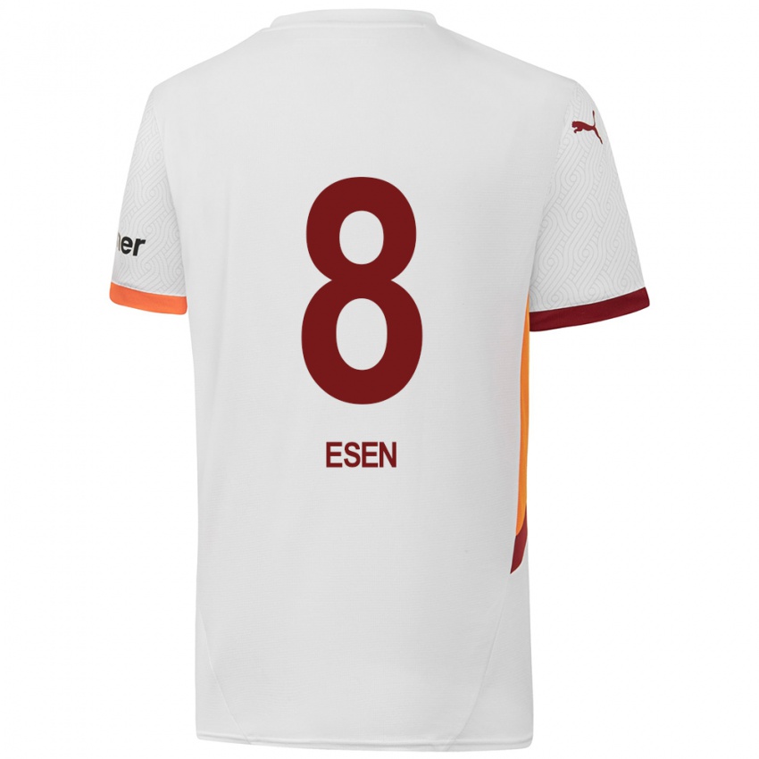 Børn Emine Ecem Esen #8 Hvid Gul Rød Udebane Spillertrøjer 2024/25 Trøje T-Shirt