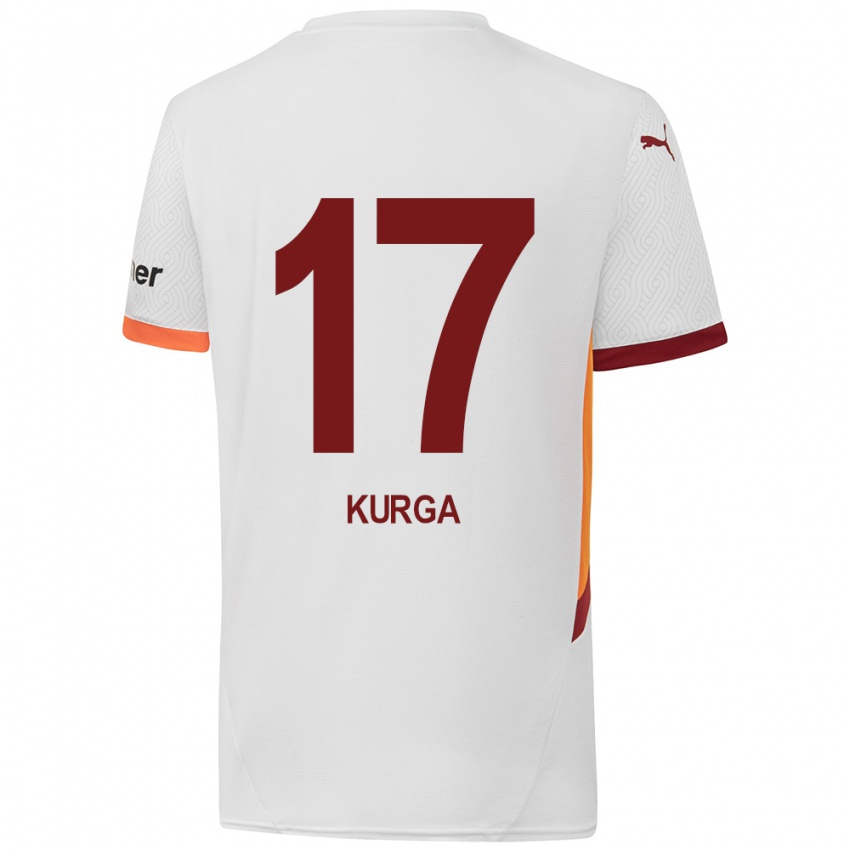 Børn Handan Kurğa #17 Hvid Gul Rød Udebane Spillertrøjer 2024/25 Trøje T-Shirt