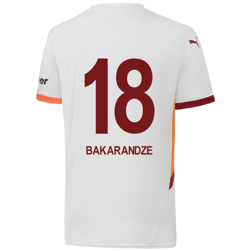 Børn Kristina Bakarandze #18 Hvid Gul Rød Udebane Spillertrøjer 2024/25 Trøje T-Shirt