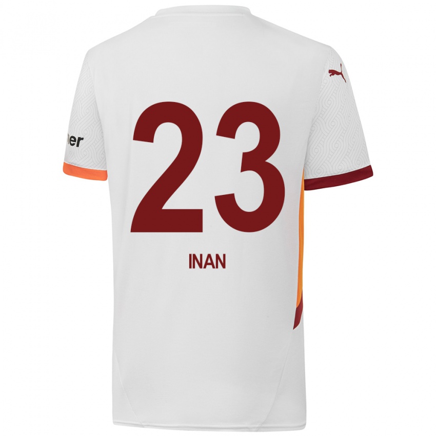 Børn Müge İnan #23 Hvid Gul Rød Udebane Spillertrøjer 2024/25 Trøje T-Shirt