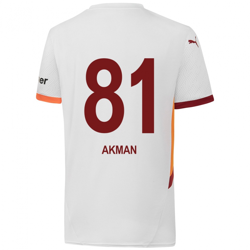 Børn Hamza Akman #81 Hvid Gul Rød Udebane Spillertrøjer 2024/25 Trøje T-Shirt