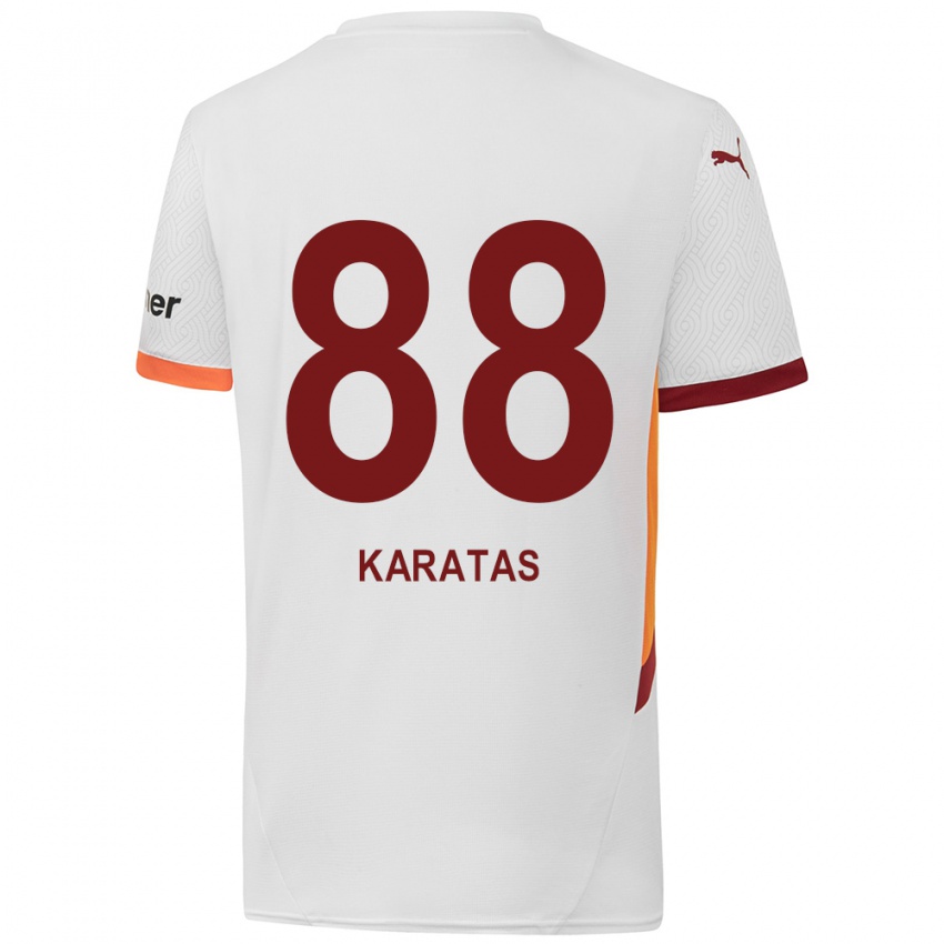 Børn Kazımcan Karataş #88 Hvid Gul Rød Udebane Spillertrøjer 2024/25 Trøje T-Shirt