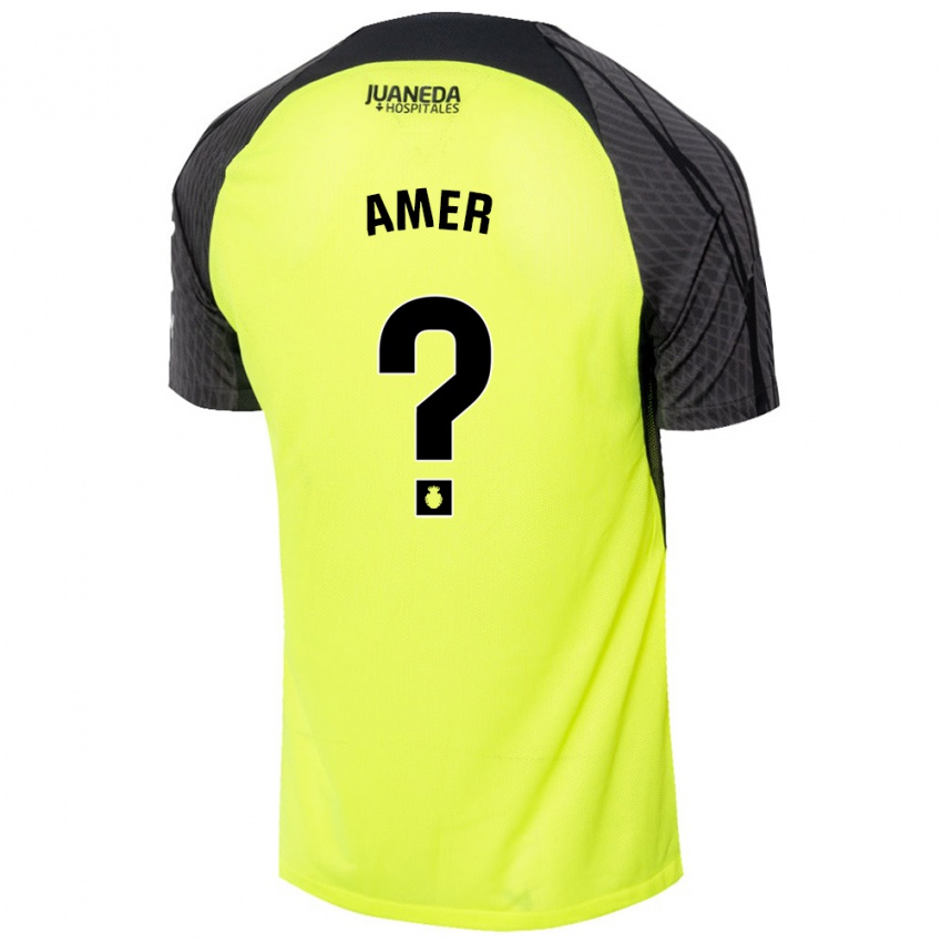 Børn Pere Amer #0 Fluorescerende Grøn Sort Udebane Spillertrøjer 2024/25 Trøje T-Shirt