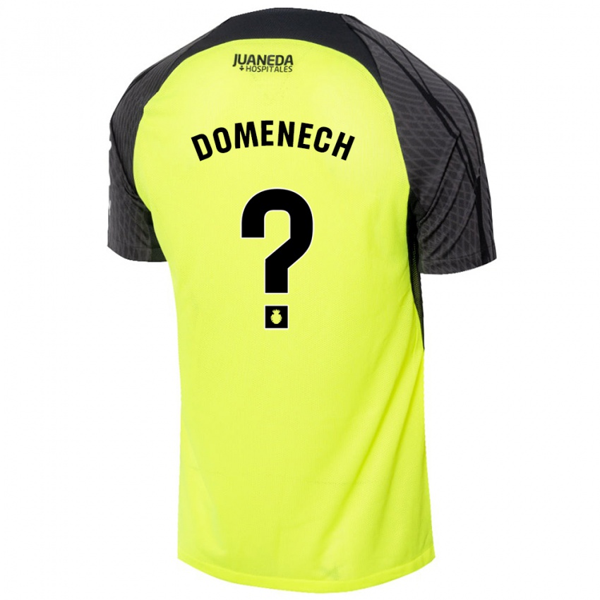 Børn Marc Domenech #0 Fluorescerende Grøn Sort Udebane Spillertrøjer 2024/25 Trøje T-Shirt