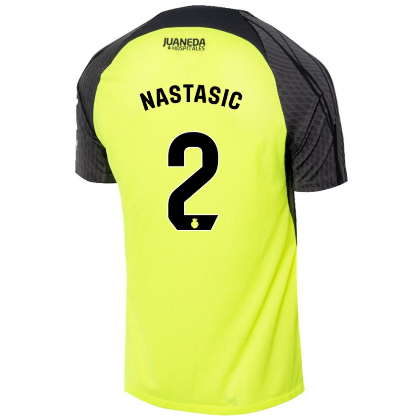 Børn Matija Nastasic #2 Fluorescerende Grøn Sort Udebane Spillertrøjer 2024/25 Trøje T-Shirt