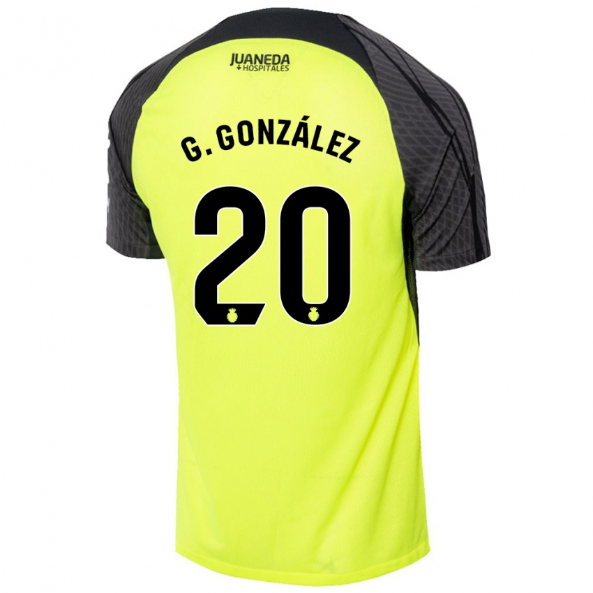 Børn Giovanni González #20 Fluorescerende Grøn Sort Udebane Spillertrøjer 2024/25 Trøje T-Shirt