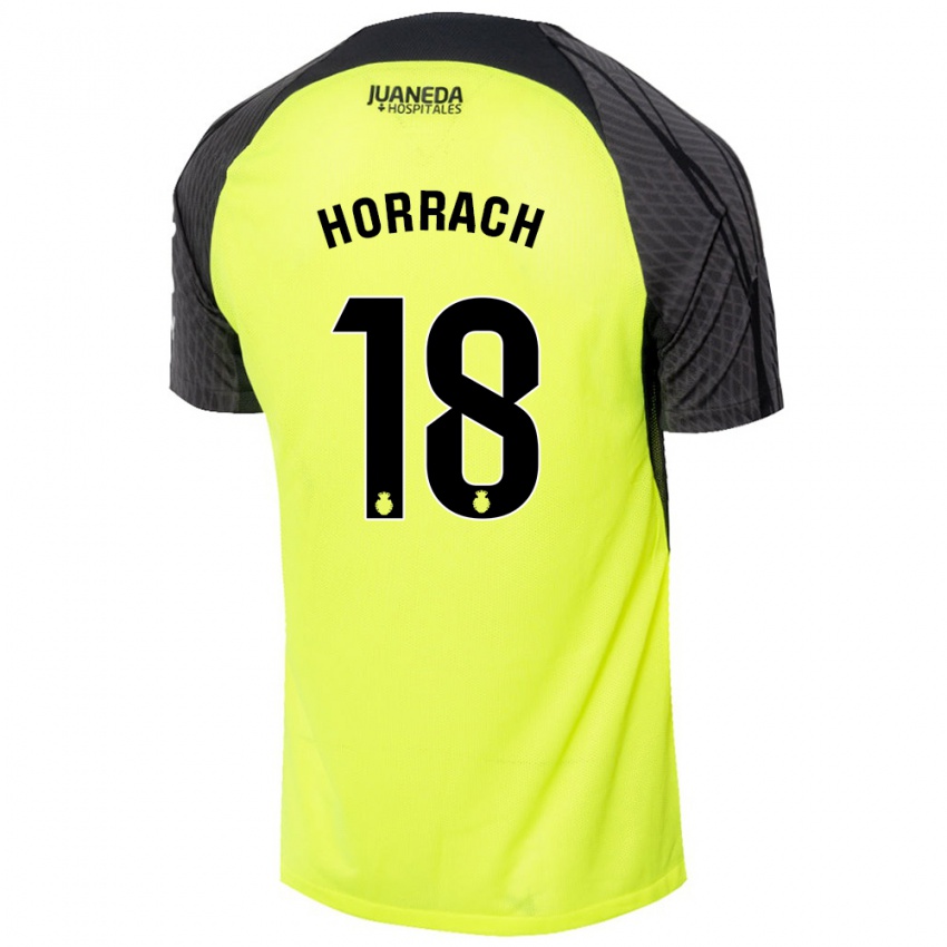 Børn Barto Horrach #18 Fluorescerende Grøn Sort Udebane Spillertrøjer 2024/25 Trøje T-Shirt