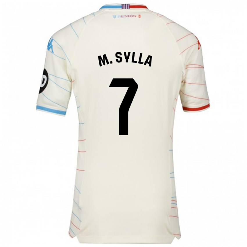 Børn Mamadou Sylla #7 Hvid Rød Blå Udebane Spillertrøjer 2024/25 Trøje T-Shirt