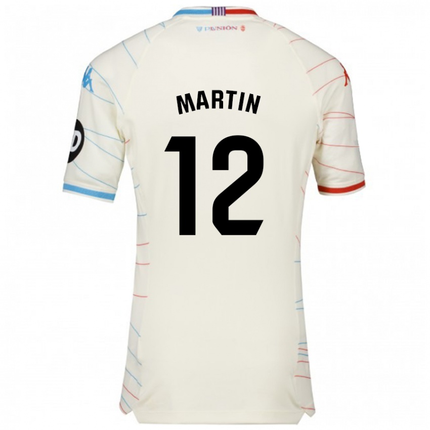 Børn Mario Martin #12 Hvid Rød Blå Udebane Spillertrøjer 2024/25 Trøje T-Shirt