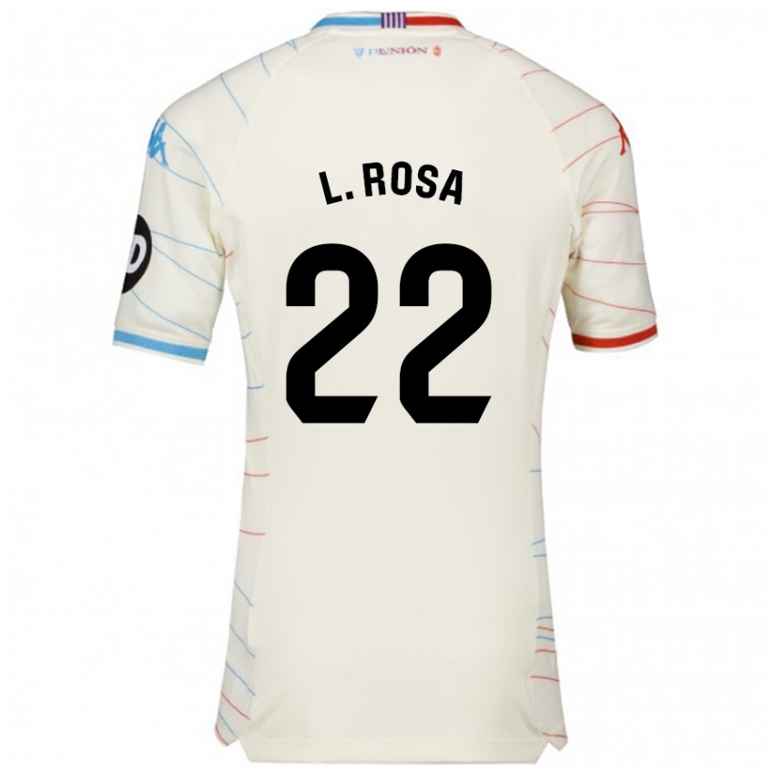 Børn Lucas Rosa #22 Hvid Rød Blå Udebane Spillertrøjer 2024/25 Trøje T-Shirt