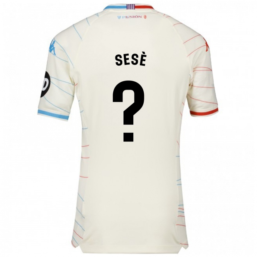 Børn Mario Sesè #0 Hvid Rød Blå Udebane Spillertrøjer 2024/25 Trøje T-Shirt