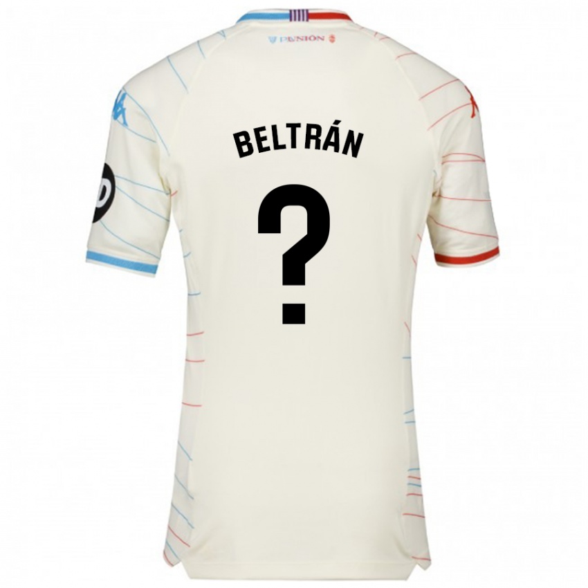 Børn Marco Beltrán #0 Hvid Rød Blå Udebane Spillertrøjer 2024/25 Trøje T-Shirt