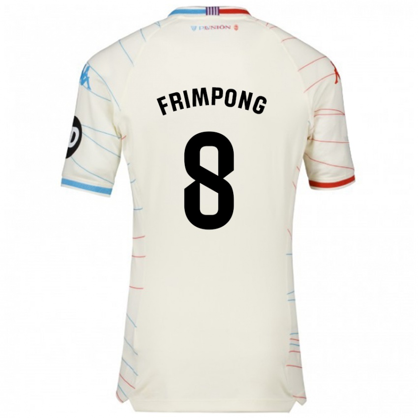 Børn Eugene Frimpong #8 Hvid Rød Blå Udebane Spillertrøjer 2024/25 Trøje T-Shirt