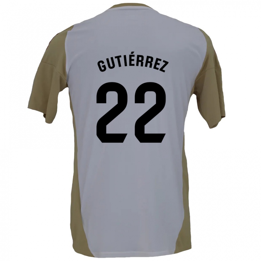 Børn Juan Gutiérrez #22 Brun Hvid Udebane Spillertrøjer 2024/25 Trøje T-Shirt