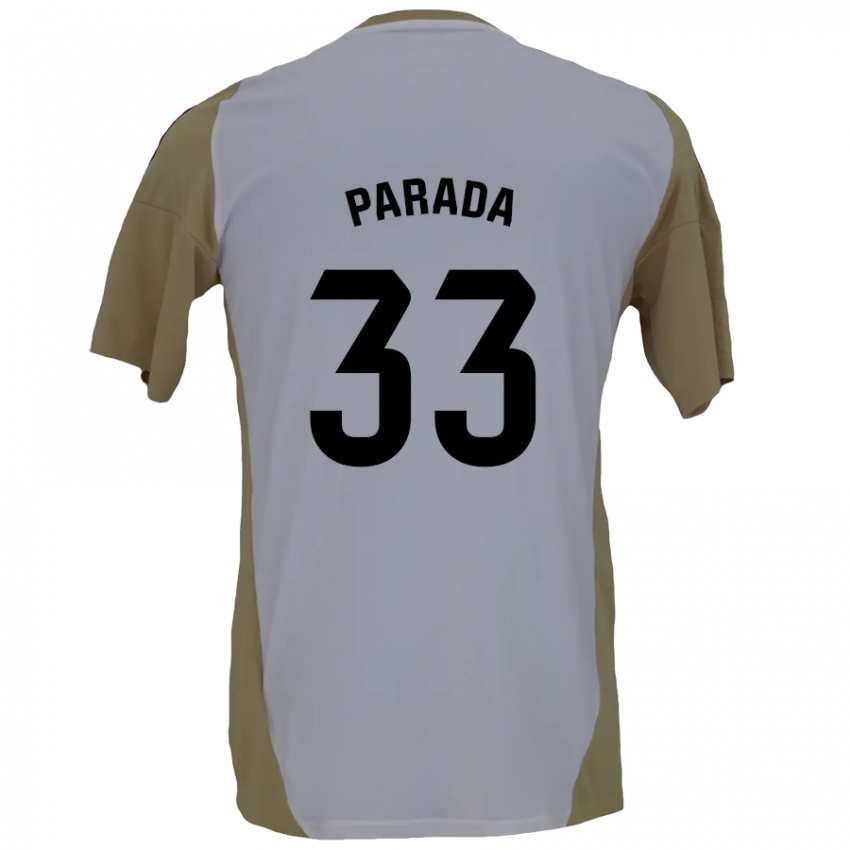 Børn Victor Parada #33 Brun Hvid Udebane Spillertrøjer 2024/25 Trøje T-Shirt