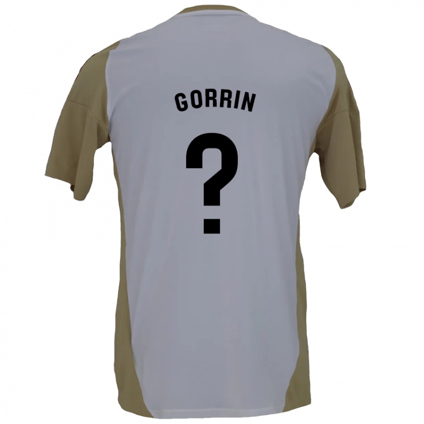 Børn Ale Gorrin #0 Brun Hvid Udebane Spillertrøjer 2024/25 Trøje T-Shirt