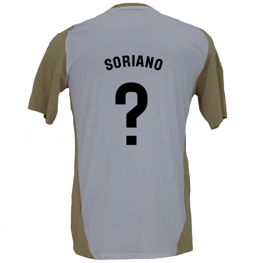 Børn Adrián Soriano #0 Brun Hvid Udebane Spillertrøjer 2024/25 Trøje T-Shirt