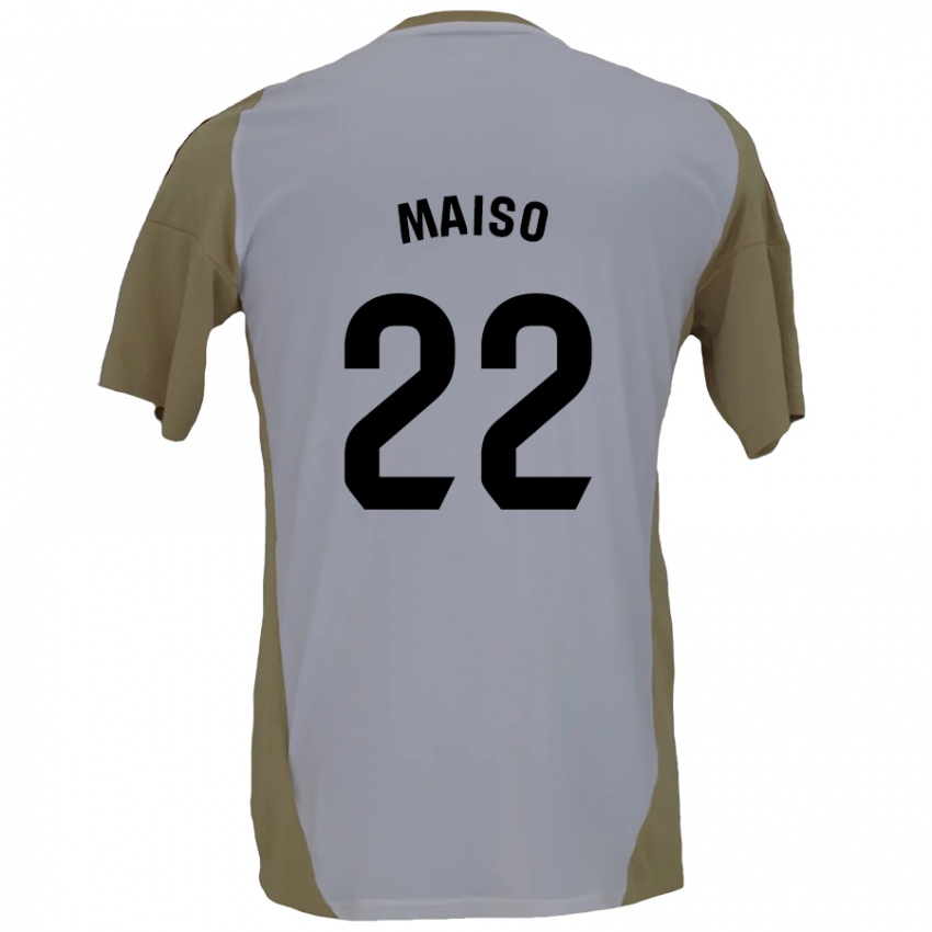 Børn Álvaro Maiso #22 Brun Hvid Udebane Spillertrøjer 2024/25 Trøje T-Shirt