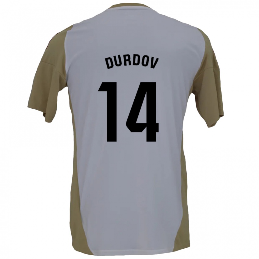 Børn Ivan Durdov #14 Brun Hvid Udebane Spillertrøjer 2024/25 Trøje T-Shirt