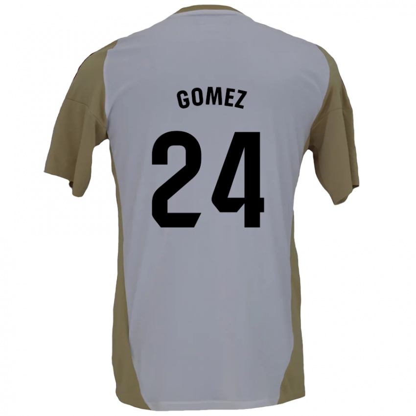 Børn Jonathan Gómez #24 Brun Hvid Udebane Spillertrøjer 2024/25 Trøje T-Shirt