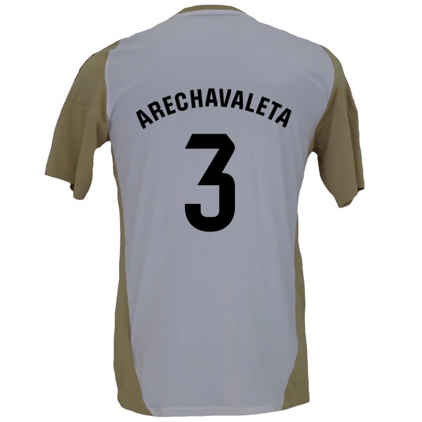 Børn Jorge Arechavaleta #3 Brun Hvid Udebane Spillertrøjer 2024/25 Trøje T-Shirt