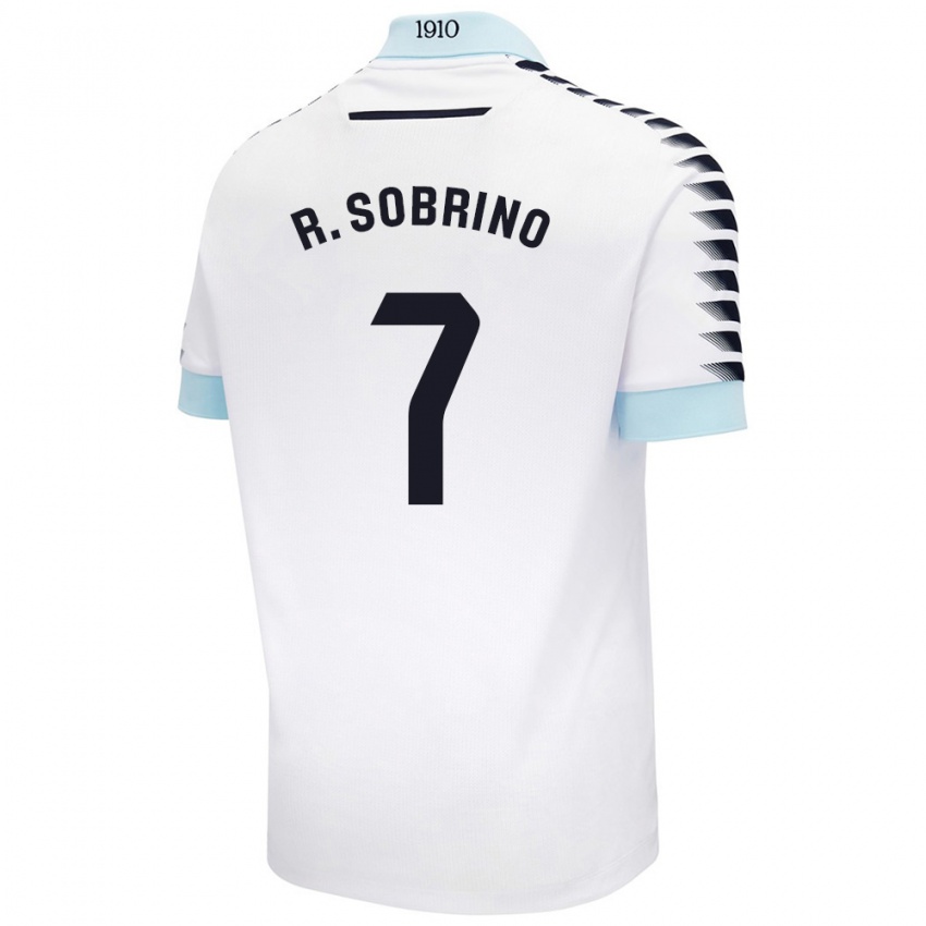 Børn Ruben Sobrino #7 Hvid Blå Udebane Spillertrøjer 2024/25 Trøje T-Shirt